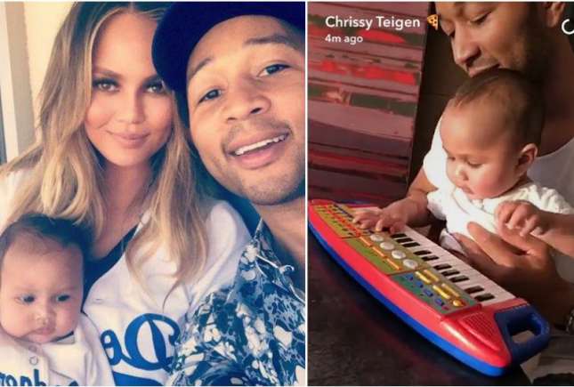 Artistul de Oscar John Legend, dă primele lecţii de pian fetiţei sale de 5 luni