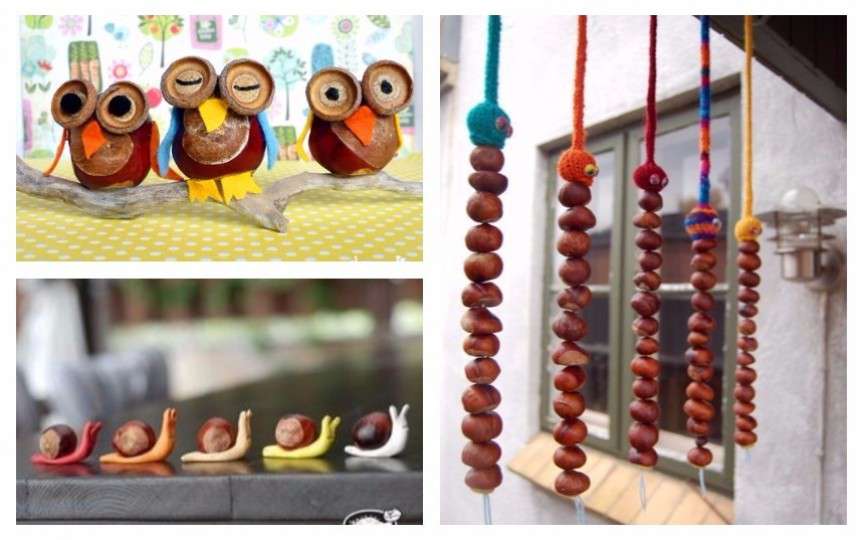 Figurine și decor din castane - idei pentru copii și părinți