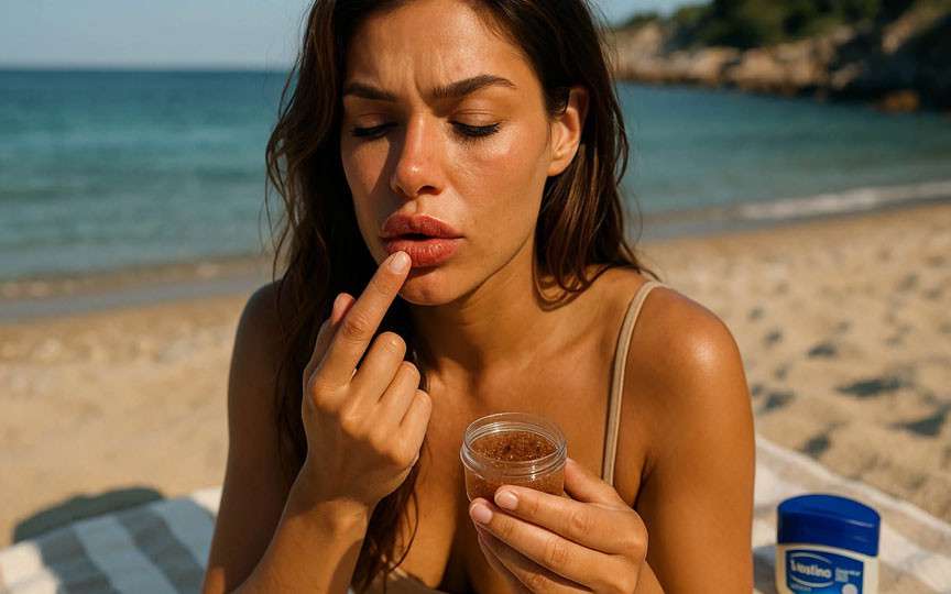 Exfoliant natural pentru buze usate: Vaselină + zahăr brun, buze fine în 5 minute