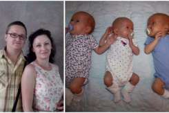 Au așteptat 16 ani ca să devină părinți și au fost binecuvântați cu tripleți