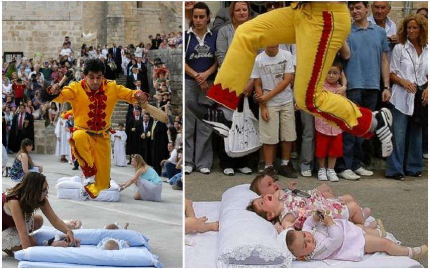 Festivalul la care se organizează sărituri peste copii. Vezi ce semnifică